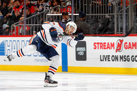 Warren Foegele #37 of the Edmonton Oilers. (Photo by Jim McIsaac/Getty Images)