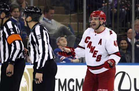 Jordan Martinook #48, Carolina Hurricanes (Photo by Bruce Bennett/Getty Images )