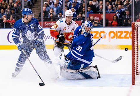 TORONTO, ON – JANUARY 16: Frederik Andersen #31 of the Toronto Maple Leafs. (Photo by Kevin Sousa/NHLI via Getty Images)