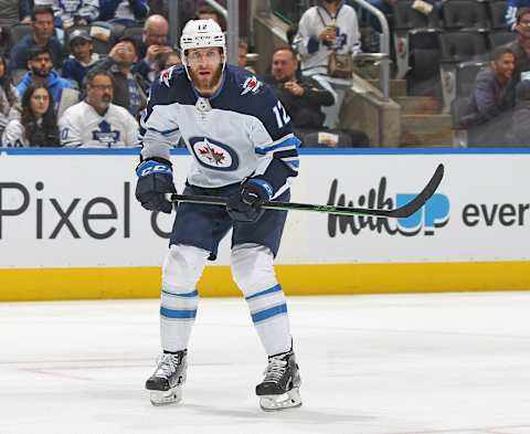 Jansen Harkins #12, Winnipeg Jets. (Photo by Claus Andersen/Getty Images)