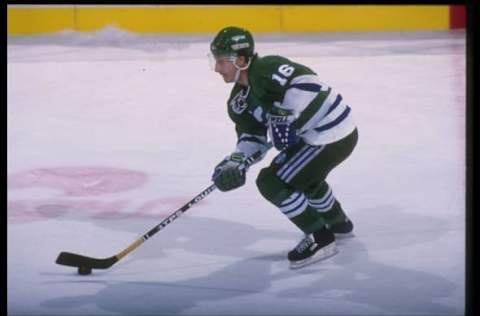 Pat Verbeek was a two-time 40-goal scorer for the Hartford Whalers. (Getty Images.)