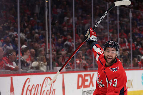 Tom Wilson #43 of the Washington Capitals (Photo by Patrick Smith/Getty Images)