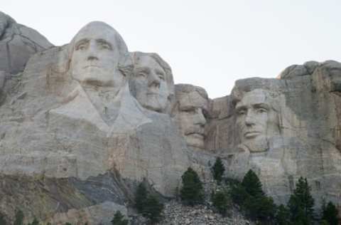 The Mount Rushmore National Memorial (U.S. National Park Service) in Keystone, South Dakota, United States, is seen on July 8, 2018. Sculptures of George Washington, Thomas Jefferson, Theodore Roosevelt and Abraham Lincoln were carved into granite in the Black Hills where the project took place from 1927 to 1941. 90% of the carving involved the use of dynamite. (Photo by Patrick Gorski/NurPhoto via Getty Images)