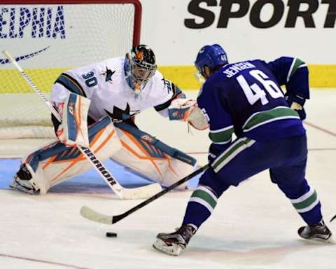 Aaron Dell has only preseason NHL experience but currently projects as the backup goalie of the 2016-17 San Jose Sharks. Anne-Marie Sorvin-USA TODAY Sports