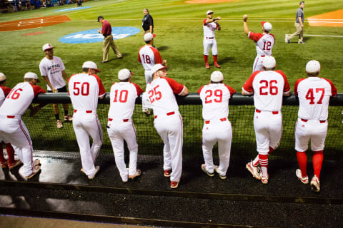 LEXINGTON, KY – JUNE 05: The North Carolina State dugout getting ready to start the College World Series Lexington Regional baseball game between the Kentucky Wildcats and the North Carolina St. Wolfpack on June 5, 2017, at Cliff Hagan Stadium in Lexington, KY. (Photo by Mat Gdowski/Icon Sportswire via Getty Images)