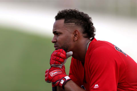 FORT MYERS, FL – FEBRUARY 21: Boston Red Sox shortstop Xaander Bogaerts (2) is pictured during spring training at JetBlue Park in Fort Myers, FL on Feb. 21, 2019. (Photo by Barry Chin/The Boston Globe via Getty Images)