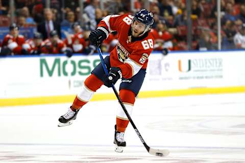 Mike Hoffman #68 of the Florida Panthers. (Photo by Michael Reaves/Getty Images)