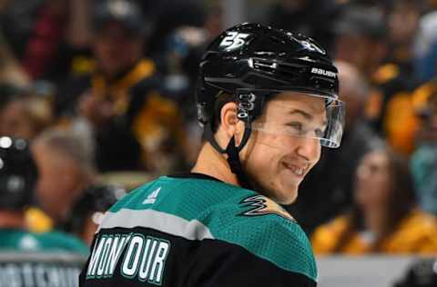 PITTSBURGH, PA – DECEMBER 17: Brandon Montour #26 of the Anaheim Ducks skates against the Pittsburgh Penguins at PPG Paints Arena on December 17, 2018, in Pittsburgh, Pennsylvania. (Photo by Joe Sargent/NHLI via Getty Images)