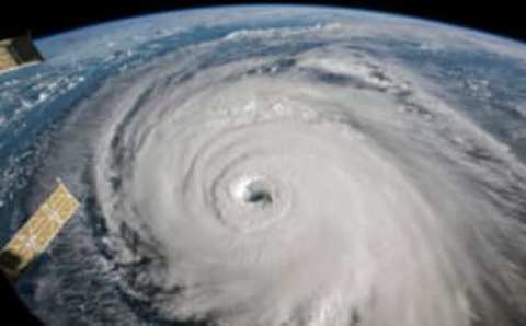 IN SPACE – SEPTEMBER 12: In this NASA handout image taken from aboard the International Space Station, shows Hurricane Florence as it travels west in the Atlantic Ocean off the coast of the U.S. on September 12, 2018. Coastal cities in North Carolina, South Carolina and Virginia are under evacuation orders as the Category 2 hurricane approaches the United States. (Photo by NASA via Getty Images)