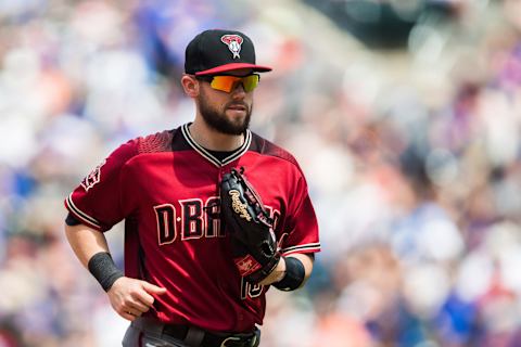 NEW YORK, NY – MAY 20: Chris Owings #16 of the Arizona Diamondbacks looks on during the game against the New York Mets at Citi Field on Sunday May 20, 2018 in the Queens borough of New York City. (Photo by Rob Tringali/SportsChrome/Getty Images)