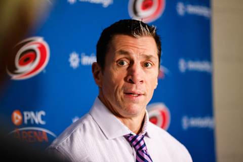 Rod Brind’Amour could emerge as a coaching option for the Flyers. (Photo by Jaylynn Nash/Getty Images)