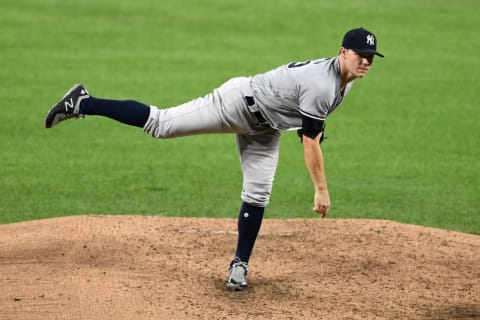 BALTIMORE, MD – JUNE 01: Sonny Gray #55 of the New York Yankees pitches during a baseball game against the Baltimore Orioles at Oriole Park at Camden Yards on June 1, 2018 in Baltimore, Maryland. The Yankees won 4-1. (Photo by Mitchell Layton/Getty Images)