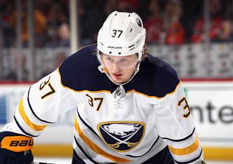 Casey Mittelstadt #37, Buffalo Sabres (Photo by Bruce Bennett/Getty Images)