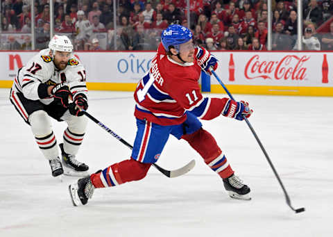 Oct 14, 2023; Montreal, Quebec, CAN; Montreal Canadiens forward Brendan Gallagher. Mandatory Credit: Eric Bolte-USA TODAY Sports