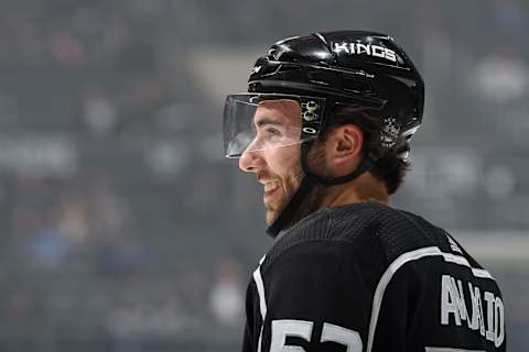 LOS ANGELES, CA – APRIL 2: Michael Amadio #52 of the Los Angeles Kings looks on before a game against the Colorado Avalanche at STAPLES Center on April 2, 2018 in Los Angeles, California. (Photo by Juan Ocampo/NHLI via Getty Images)