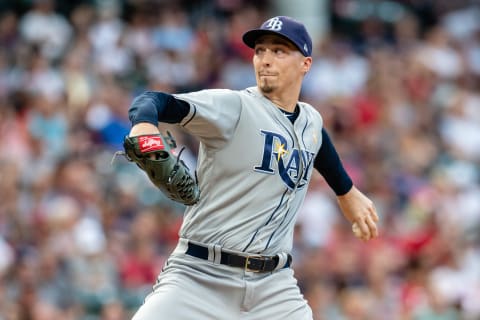 CLEVELAND, OH – SEPTEMBER 1: Starting pitcher Blake Snell #4 of the Tampa Bay Rays pitches during the first inning against the Cleveland Indians at Progressive Field on September 1, 2018 in Cleveland, Ohio. (Photo by Jason Miller/Getty Images)