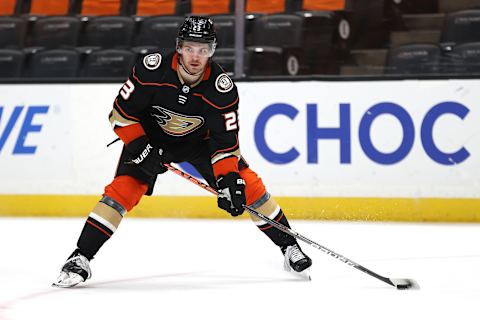 Sam Steel #23 of the Anaheim Ducks (Photo by Sean M. Haffey/Getty Images)