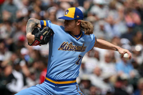 CHICAGO, IL – JUNE 02: Josh Hader #71 of the Milwaukee Brewers pitches in the sixth inning against the Chicago White Sox at Guaranteed Rate Field on June 2, 2018 in Chicago, Illinois. (Photo by Dylan Buell/Getty Images)