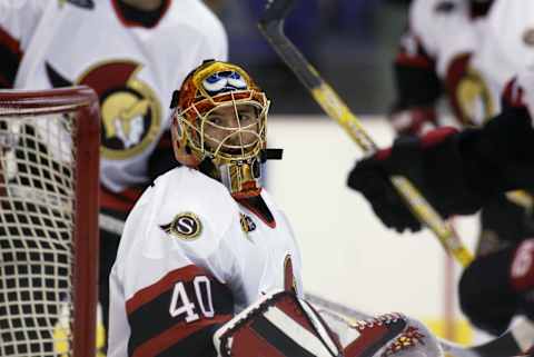 Goaltender Patrick Lalime #40 (Photo by Victor Decolongon/Getty Images)