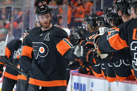 Sean Couturier #14 of the Philadelphia Flyers (Photo by Drew Hallowell/Getty Images)