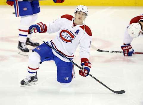 Mar 5, 2016; Winnipeg, Manitoba, CAN; Montreal Canadiens right wing Brendan Gallagher (11) prior to the game against the Winnipeg Jets at MTS Centre. Mandatory Credit: Bruce Fedyck-USA TODAY Sports