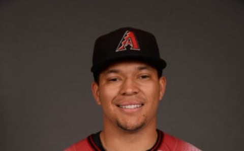 Feb 21, 2017; Scottsdale, AZ, USA; Arizona Diamondbacks starting pitcher Taijuan Walker (99) poses for a photo during Spring Training Media Day at Salt River Fields at Talking Stick. Mandatory Credit: Joe Camporeale-USA TODAY Sports