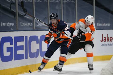 New York Islanders defenseman Thomas Hickey (34). Mandatory Credit: Brad Penner-USA TODAY Sports