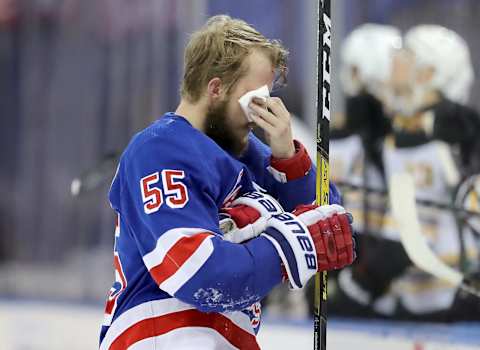 Ryan Lindgren #55 of the New York Rangers. (Photo by Elsa/Getty Images)