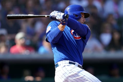 MESA, AZ – FEBRUARY 26: Antthony Rizzo #44 of the Chicago Cubs bats during the spring training game against the Arizona Diamondbacks at Sloan Park on February 26, 2019 in Mesa, Arizona. (Photo by Masterpress/Getty Images)