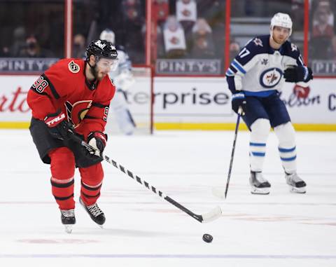 Victor Mete #98 of the Ottawa Senators (Photo by Chris Tanouye/Getty Images)