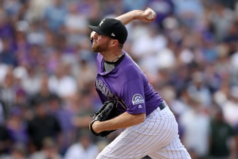 DENVER, CO – SEPTEMBER 27: Pitcher Wadde Davis of the Colorado Rockies throws in the ninth inning against the Philadelphia Phillies at Coors Field on September 27, 2018 in Denver, Colorado. (Photo by Matthew Stockman/Getty Images)