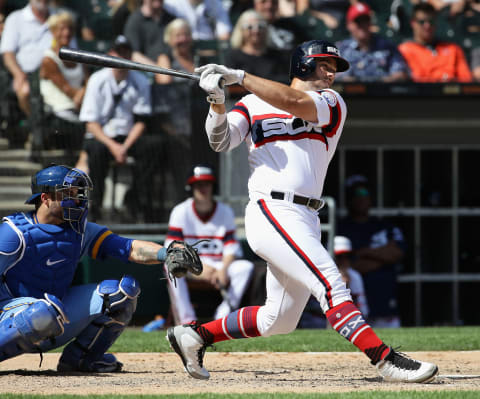 CHICAGO, IL – JUNE 03: Daniel Palka #18 of the Chicago White Sox bats against the Milwaukee Brewers at Guaranteed Rate Field on June 3, 2018 in Chicago, Illinois. The White Sox defeated the Brewers 6-1. (Photo by Jonathan Daniel/Getty Images)