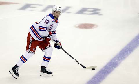 New York Rangers left wing Alexis Lafreniere (13). Mandatory Credit: Charles LeClaire-USA TODAY Sports