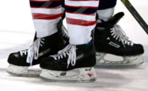 college Oct 21, 2009; VILLACH, Austria: A general feature of men's ice hockey equipment. Mandatory Credit: Christian Walgram/Gepa via USA TODAY Sports