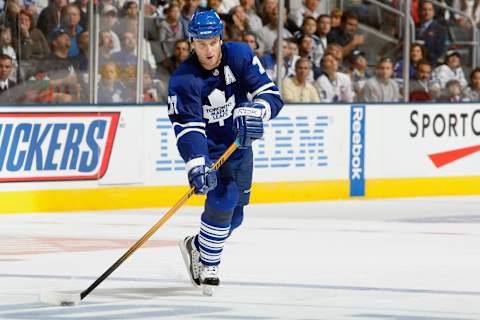 TORONTO – OCTOBER 13: Pavel Kubina #77 of the Toronto Maple Leafs . (Photo By Dave Sandford/Getty Images)