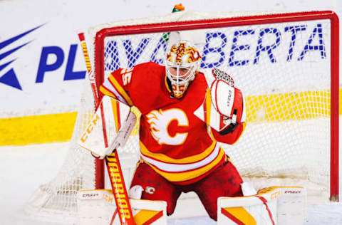 Jacob Markstrom #25 of the Calgary Flames. (Photo by Derek Leung/Getty Images)