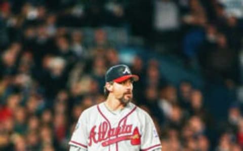 BRONX, NY – OCTOBER 27: Terry Mulholland of the Atlanta Braves during Game Four of the World Series against the New York Yankees on October 27, 1999 at Yankee Stadium in Bronx, New York. (Photo by Sporting News via Getty Images)