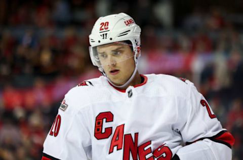 Sebastian Aho #20, Carolina Hurricanes (Photo by Leah Hennel/Getty Images)