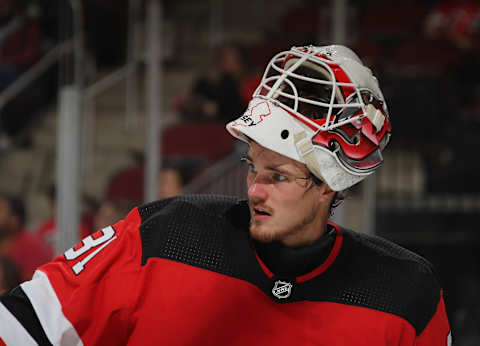 Gilles Senn #31 of the New Jersey Devils (Photo by Bruce Bennett/Getty Images)