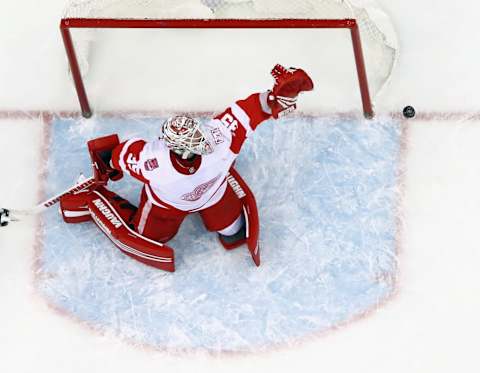 Jimmy Howard #35 of the Detroit Red Wings (Photo by Bruce Bennett/Getty Images)