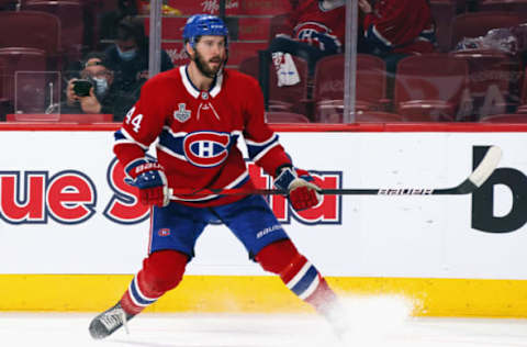 MONTREAL, QUEBEC – JULY 02: Joel Edmundson #44 of the Montreal Canadiens skates against the Tampa Bay Lightning during Game Three of the 2021 NHL Stanley Cup Final at the Bell Centre on July 02, 2021 in Montreal, Quebec. The Lightning defeated the Canadiens 6-3. (Photo by Bruce Bennett/Getty Images)