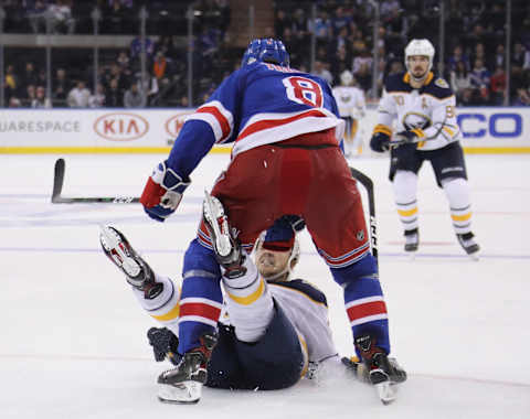 Jacob Trouba #8 of the New York Rangers(Photo by Bruce Bennett/Getty Images)