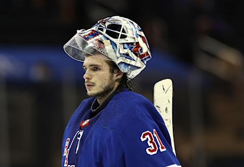 Igor Shesterkin #31 of the New York Rangers (Photo by Elsa/Getty Images)