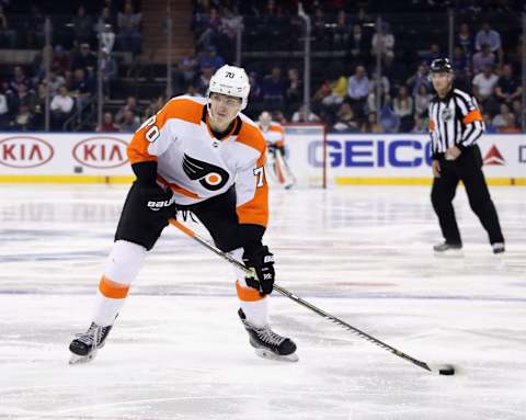 Egor Zamula #70 of the Philadelphia Flyers. (Photo by Bruce Bennett/Getty Images)