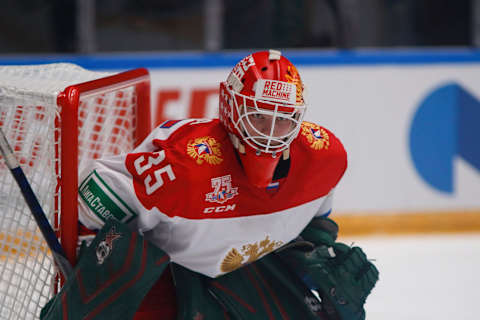 Vyacheslav Peksa (No.35) of Russia U20 (Photo by Maksim Konstantinov/SOPA Images/LightRocket via Getty Images)