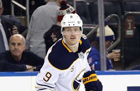 Jack Eichel #9 of the Buffalo Sabres (Photo by Bruce Bennett/Getty Images)