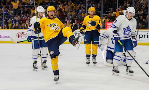 NASHVILLE, TENNESSEE – JANUARY 27: Viktor Arvidsson. (Photo by Frederick Breedon/Getty Images)