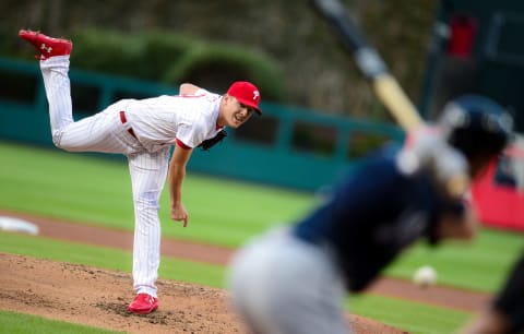 With Pivetta’s results and stuff, he doesn’t want Eickhoff to replace him. Photo by Miles Kennedy/Philadelphia Phillies/Getty Images.