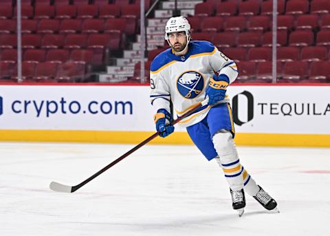 MONTREAL, QC – FEBRUARY 13: Alex Tuch #89 of the Buffalo Sabres skates against the Montreal Canadiens during the second period at Centre Bell on February 13, 2022 in Montreal, Canada. The Buffalo Sabres defeated the Montreal Canadiens 5-3. (Photo by Minas Panagiotakis/Getty Images)