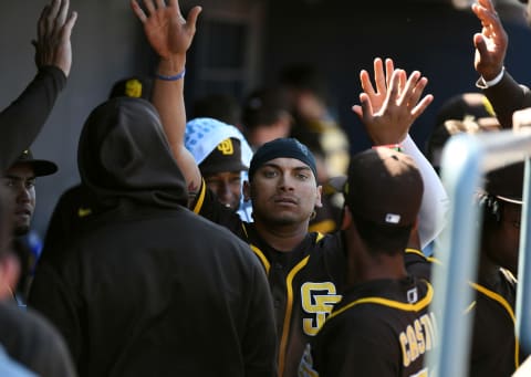 Josh Naylor #22 of the San Diego Padres (Photo by Norm Hall/Getty Images)